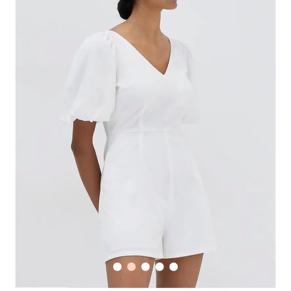 Taye Puff Sleeve Tie Back Romper - Picture 4 of 15
